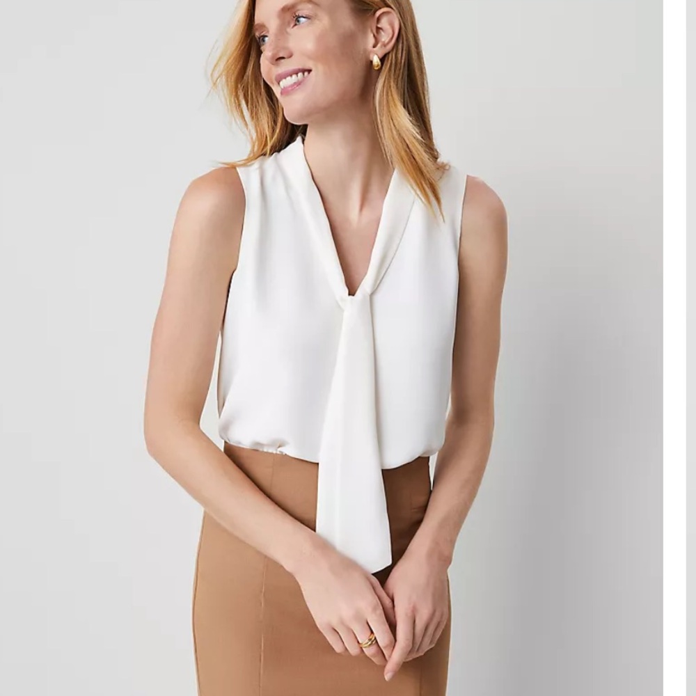 Elegant Winter White Bow Neck Top